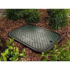 Sprinkler valve box in planting bed